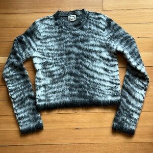 Acne Studios alpaca blend zebra faux fur sweater